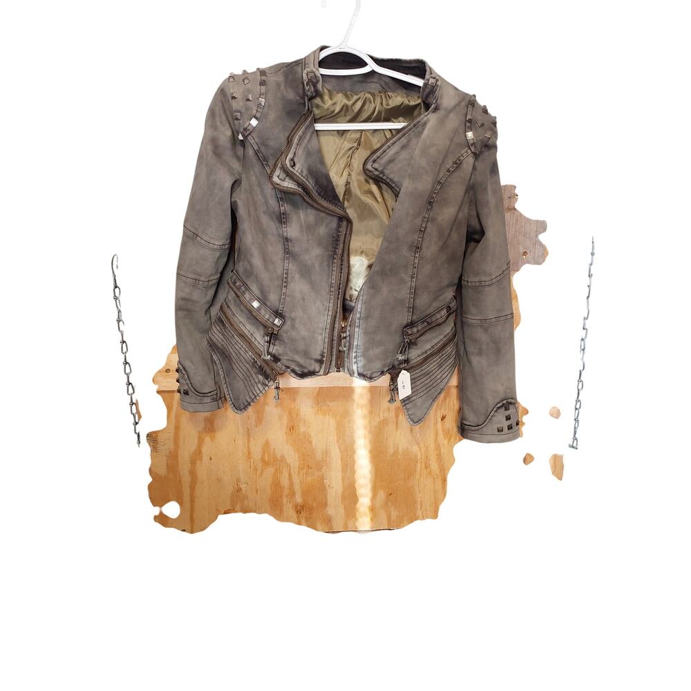 Vintage euro distressed moto jacket.